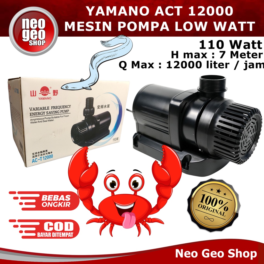 YAMANO ACT12000 ACT T 12000 AC T12000 Mesin Pompa Air Kolam Ikan Low Watt