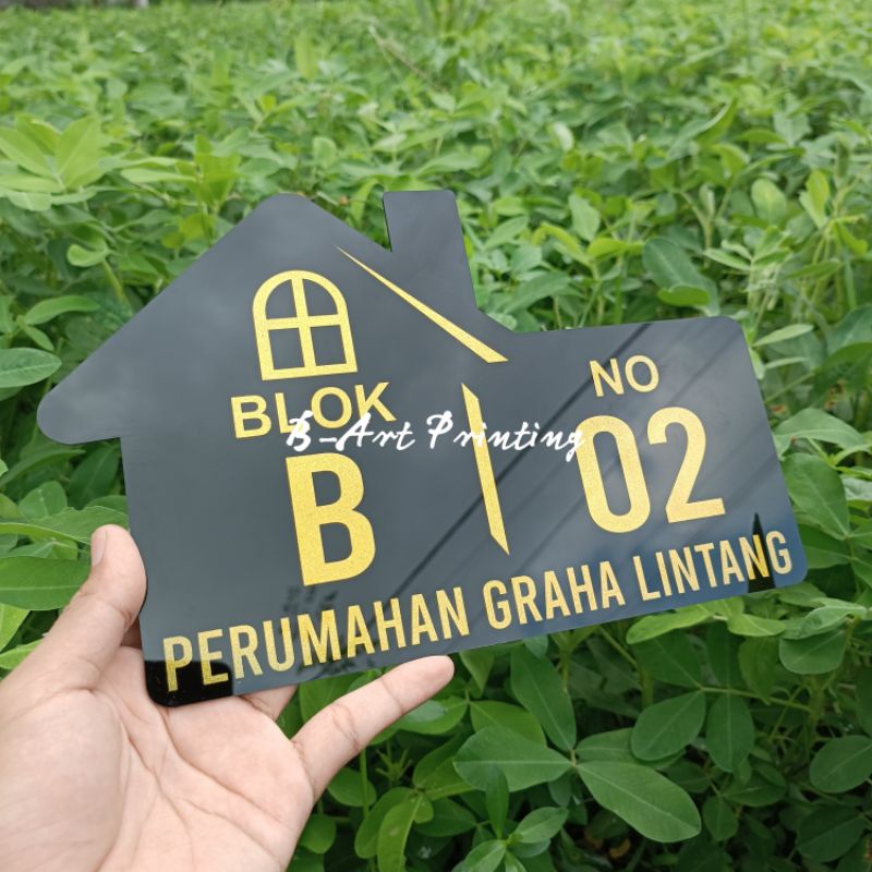 LANGSUNG KIRIM !!! MURAH!! PAPAN NOMOR RUMAH 28 x 18 cm / BAHAN ACRYLIC / LASER CUTTING NOMOR RUMAH AKRILIK