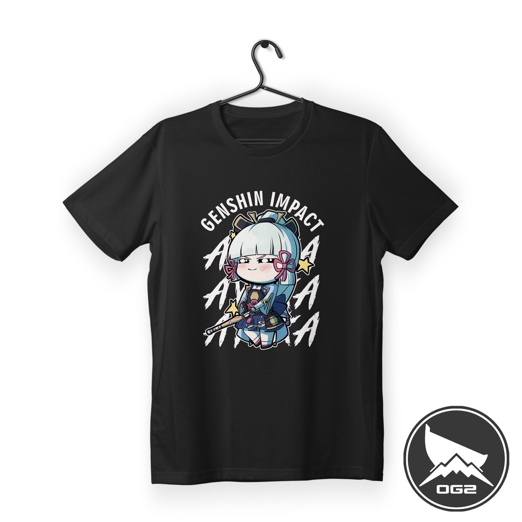 kaos game ayaka cyro genshin impact chibi G058 baju pria wanita OG2 2A G