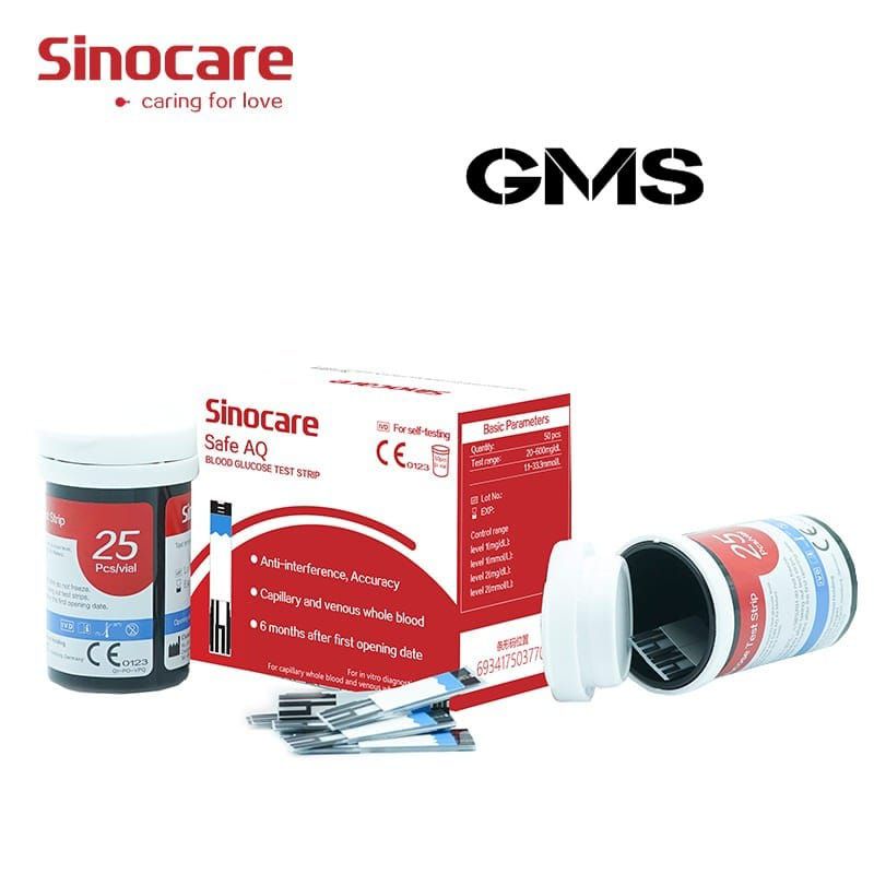 Strip Gula Darah Sinocare Safe AQ Smart isi 50 Strip