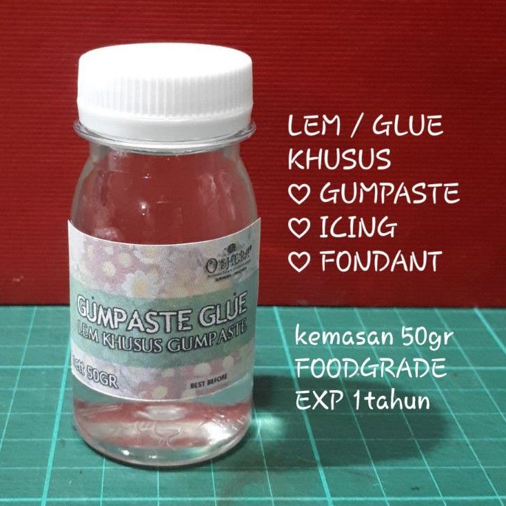 

osheba gumpaste lem / edible glue khusus gumpaste, icing dan fondant 50gr