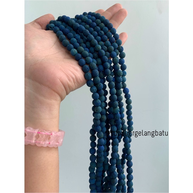 renceng lava stone BIRU HIJAU GLOBE 8mm batu akik merapi larva DIFUSER