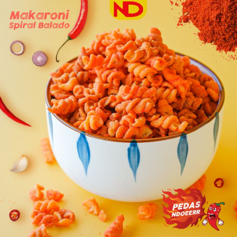 

Camilan makaroni spiral pedas ndower Kemasan Pouch 100g, Makroni Macroni enak, Makaroni spiral pedas, Makaroni Spiral Balado