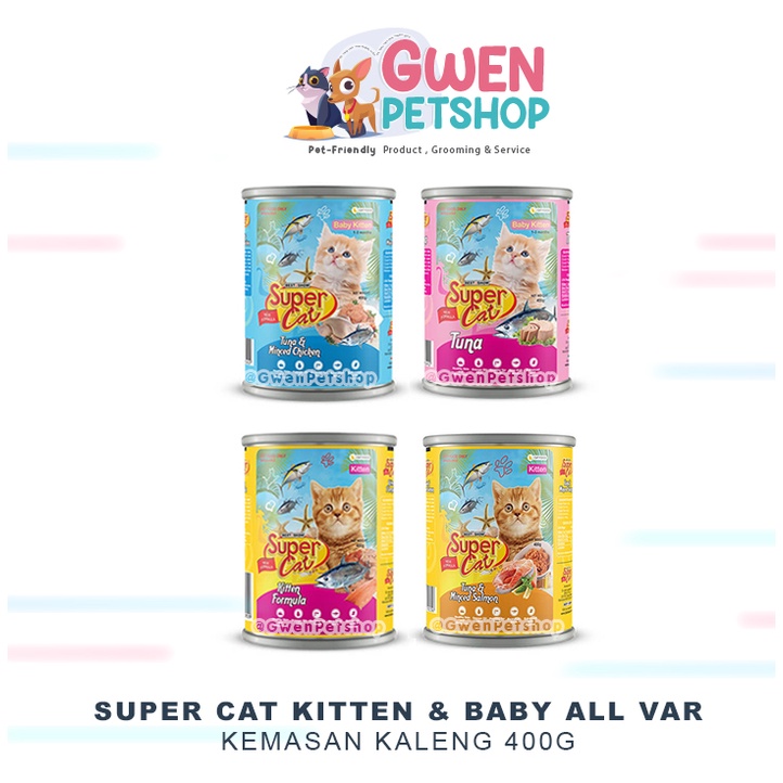 Supercat kaleng Baby &amp; Kitten - Supercat Kaleng Can 400gr