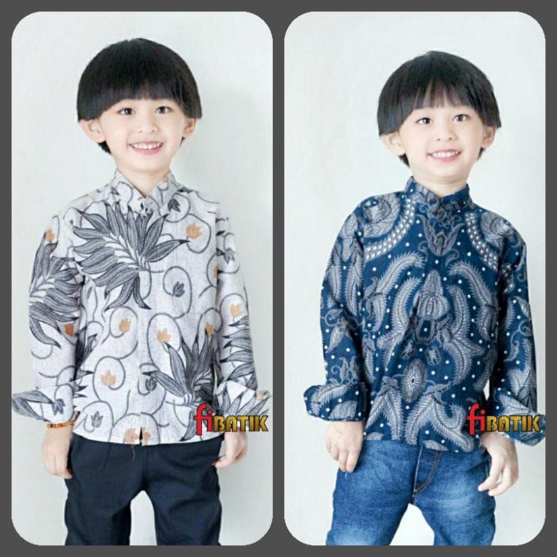 Kemeja Batik Anak - batik anak - baju batik anak laki laki umur 2-12 tahun kemeja lengan panjang