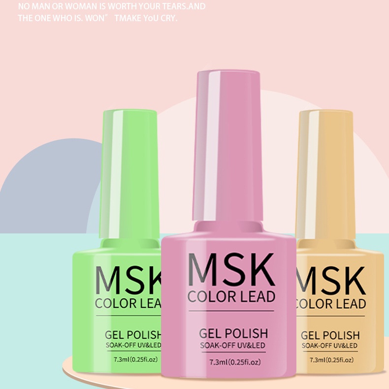 MSK COLOR LEAD Gel Polish 7.3ml UV Gel Nail Polish UV LED Nail Art Kutek Gel UV, Nail Polish NAIL GEL POLISH SOAK-OFF UV &amp; LED, NAIL ART