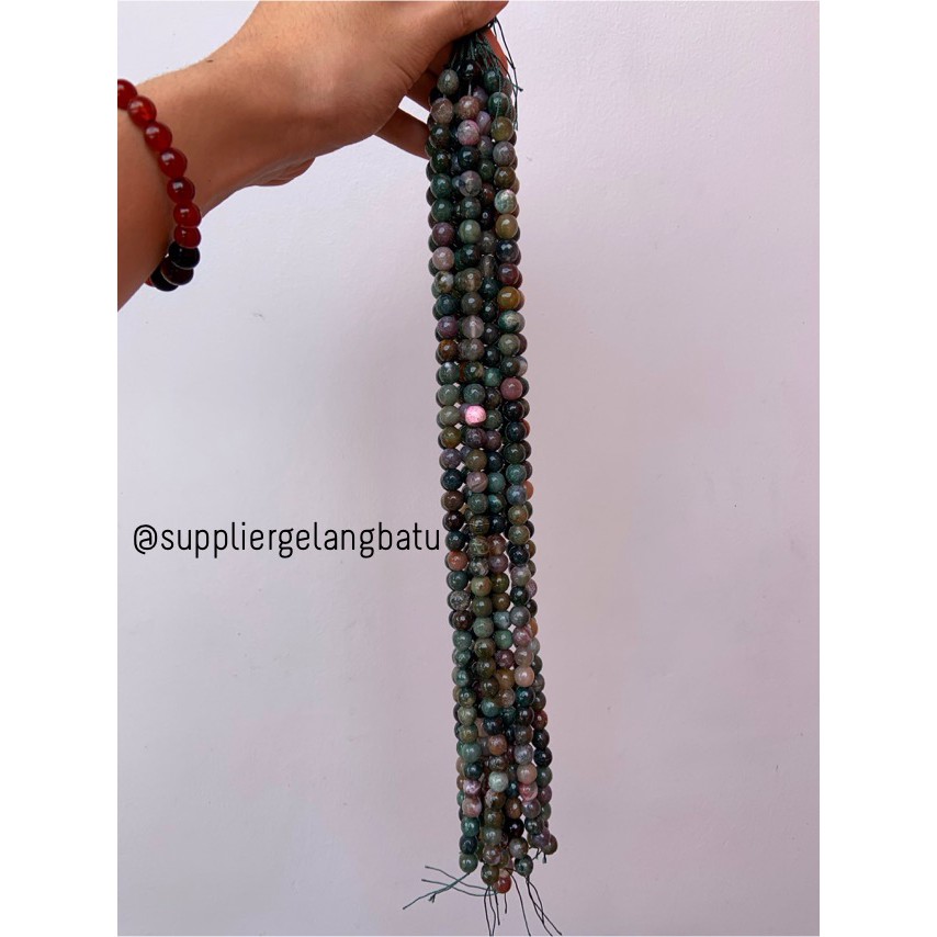 batu INDIAN AGATE 10mm cutting bahan gelang kalung INDIA FACETED STONE