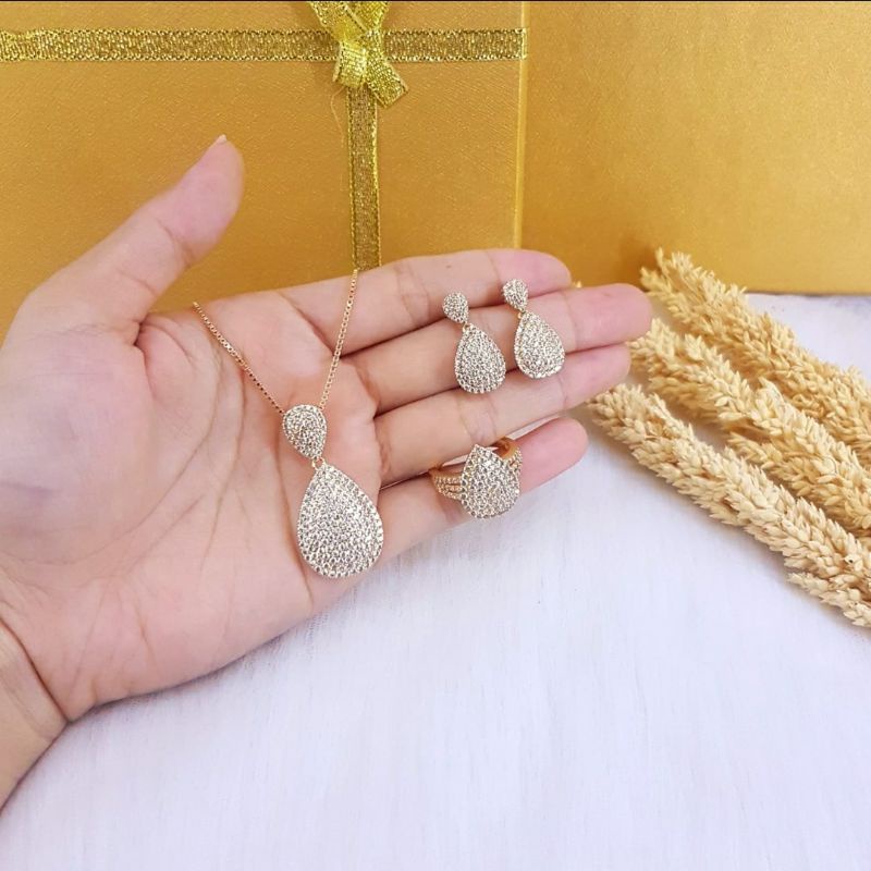 Set Replika Berlian - Set Labu Full Permata Zircon