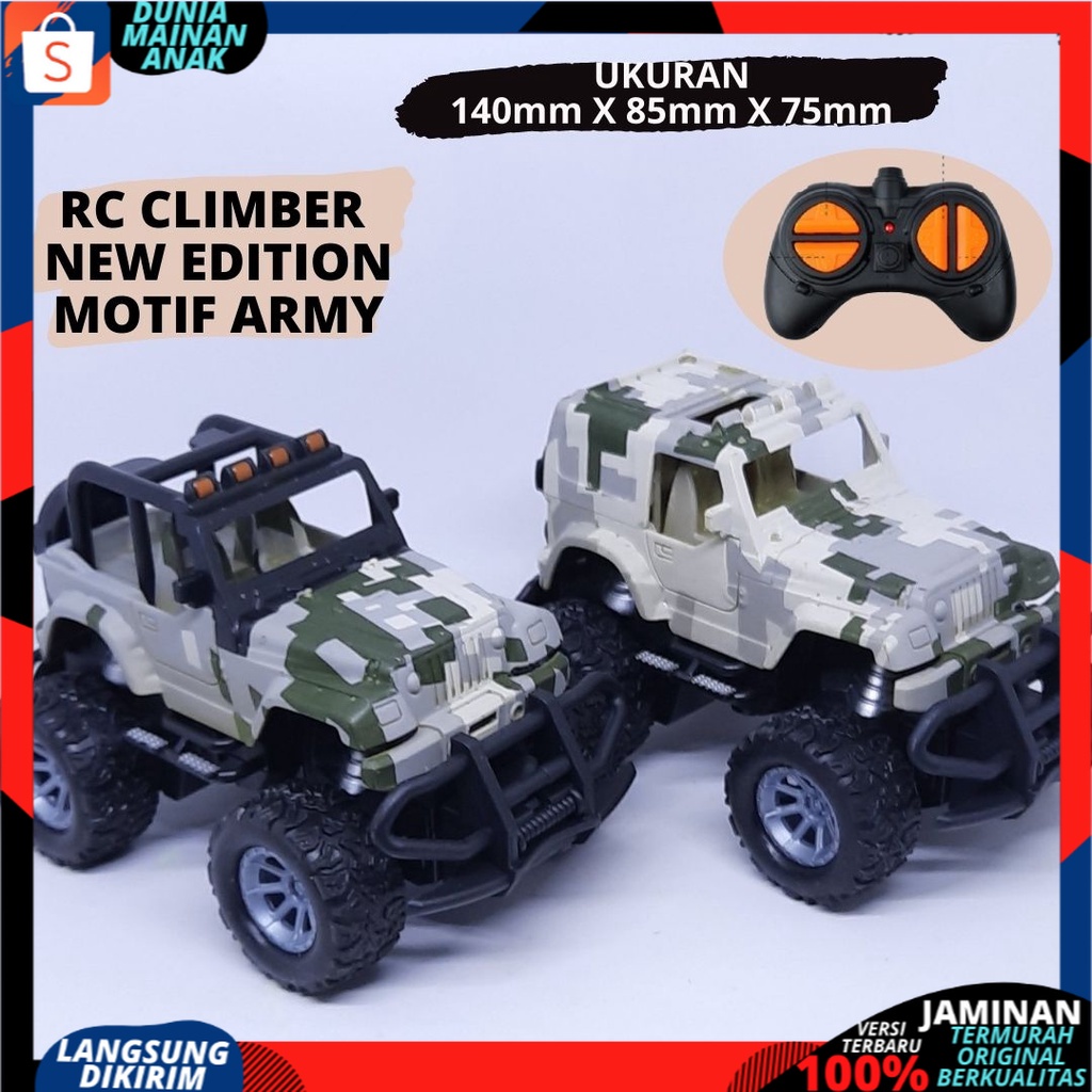 Mainan Mobil Remote Kontrol Aman Digunakan Import Mini Climber Jeep New Army Version