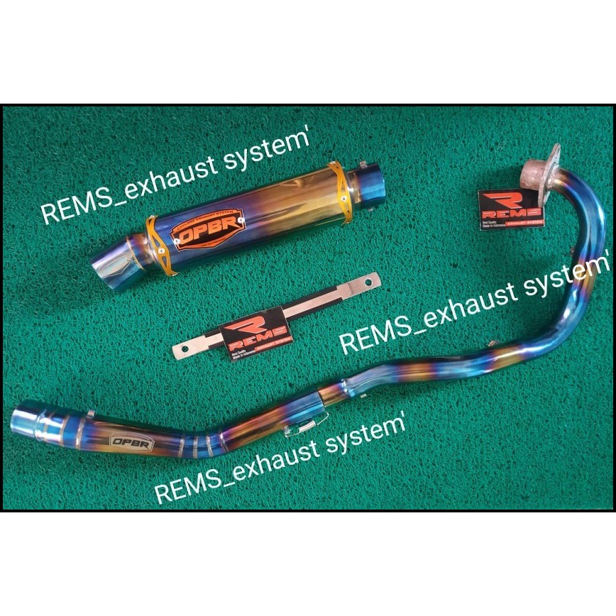 KNALPOT RACING OPBR FULLSET Vixion MX-King150 MX135 Vega Jupiter R15v3 Leher Bluemoon