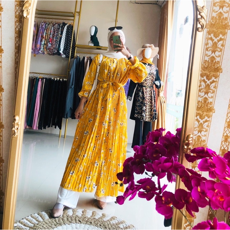 DRESS PLISKET FLOWER