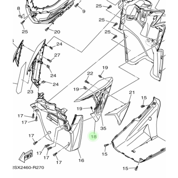 OTOMOTIF SPARE PART MOTOR RJ1905 MOLE SIDE SAYAP KIRI SOUL GT 125 ABU