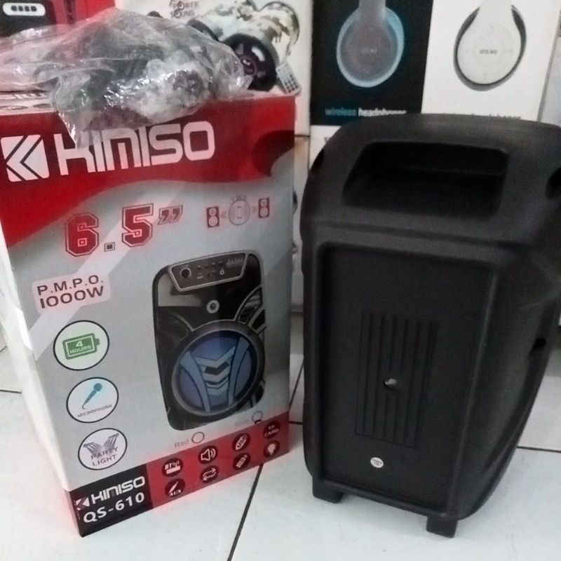 COD✅ SPEAKER BLUETOOTH KIMISO 6'5 INCH QS-610 PLUS MIC+REMOTE SUPER BASS