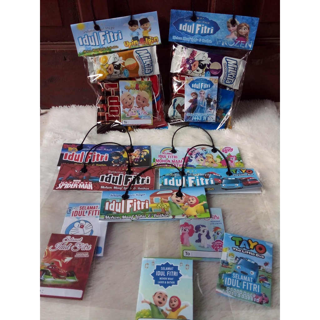 

10 Pcs Tas Snack Lebaran Free Amplop Karakter Lucu Murah