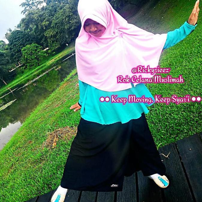 Rok Celana Muslimah Wollycrepe Hitam L X43 Murah