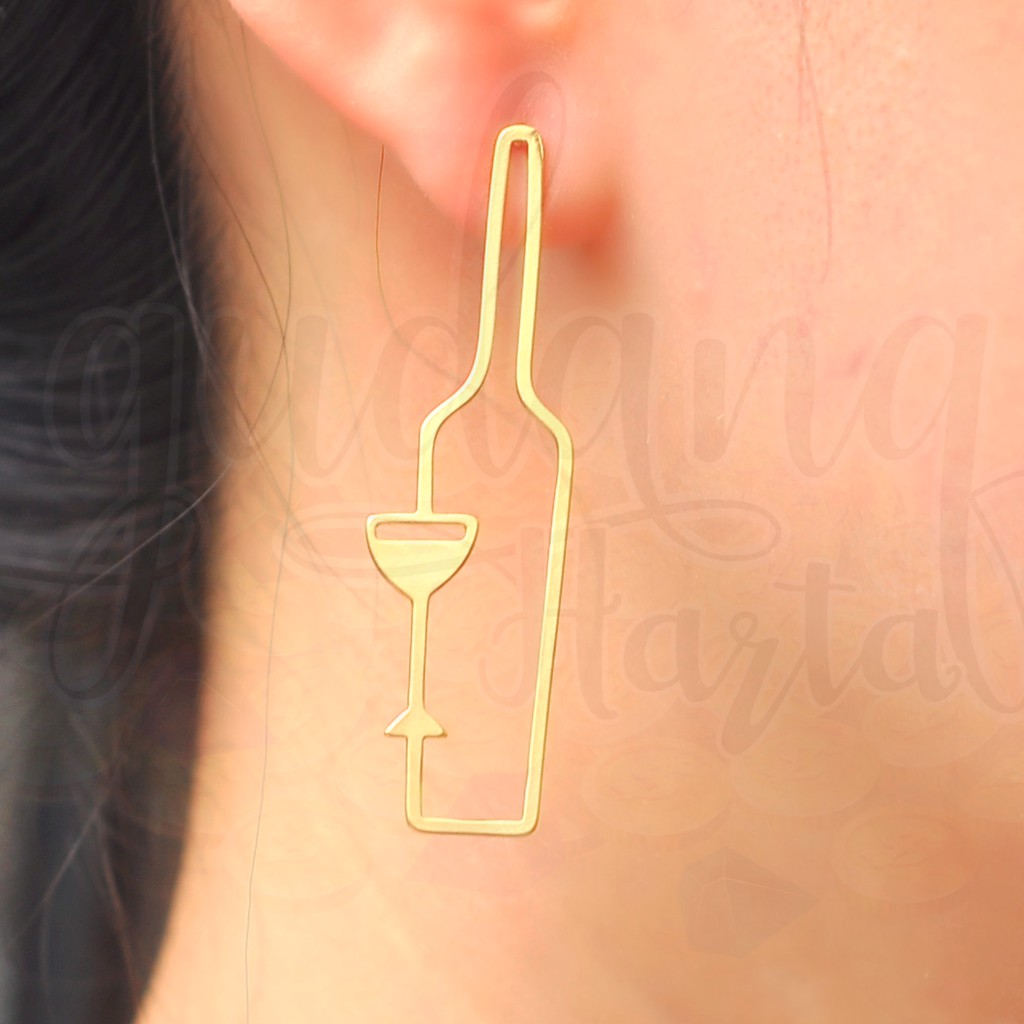 Anting Stud Wine Bottle Unik Lucu Unik GH 203240