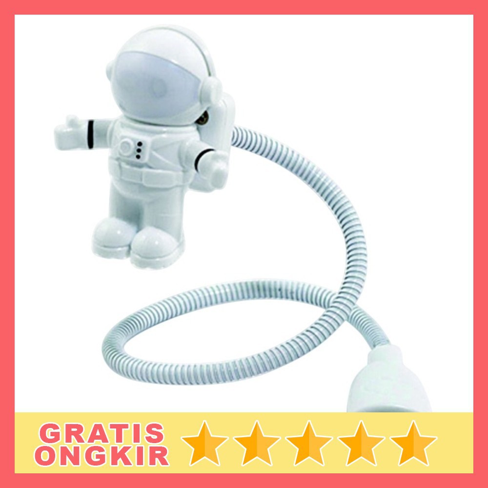 Lampu LED USB Night Light Lamp Flexible Spaceman Astronaut Hias USB Meja X01 Eshoo Gray Grab Medan