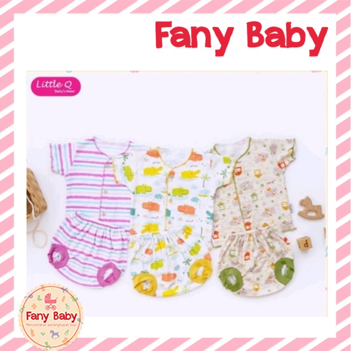 Little Queen Setelan Baju Lengan Pendek &amp; Celana Pop Newborn 3pcs