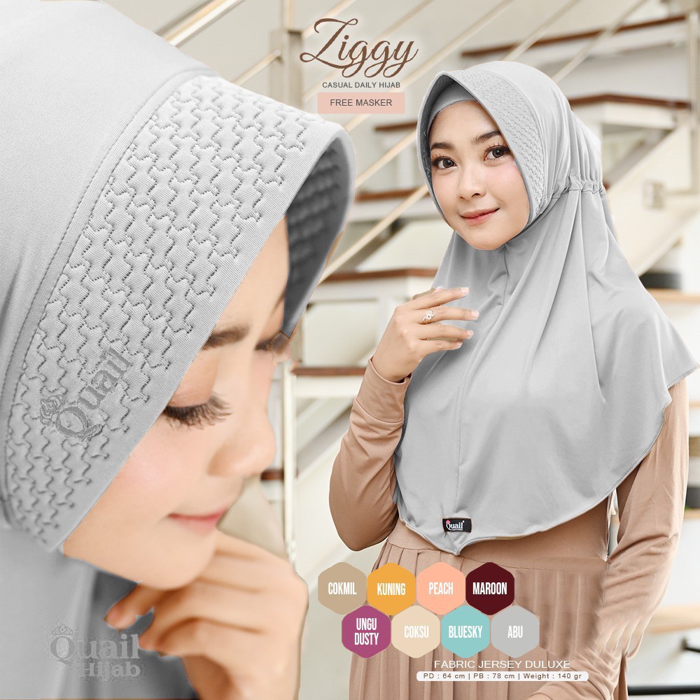 Restock!!Ziggy~Casual Daily Hijab||Hijab Instant Quail Hijab Ori-5