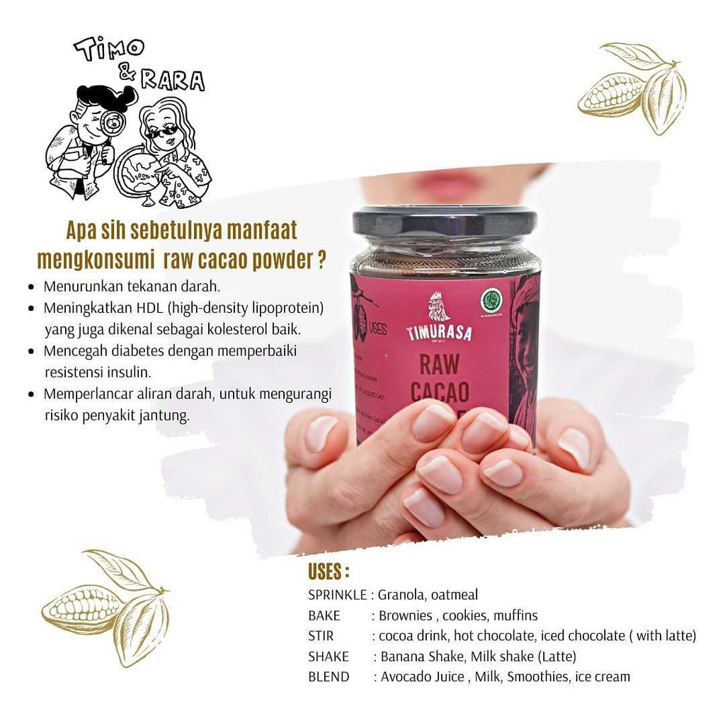 

CACAO POWDER ORGANIK TIMURASA COKLAT ASLI TANPA PEMANIS & PENGAWET COCOK UNTUK DIET SEHAT MPASI MINUMAN HALAL MUI