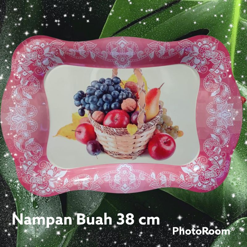 Nampan Motif Bunga dan Motif Buah flowe Design Color Plate