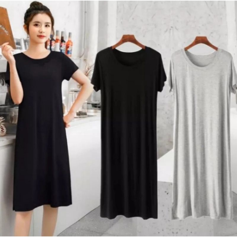 GABELLA DRESS DASTER KAOS POLOS TUNIK WANITA TERUSAN WANITA KAOS