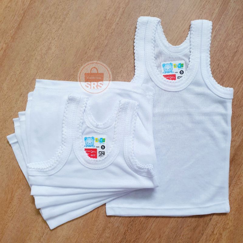 6 Pcs (1/2 Lusin) Singlet Bayi NITA SNI Size S, M, L, XL, XXL, XXXL Kaos Singlet Balita Kaos Dalam