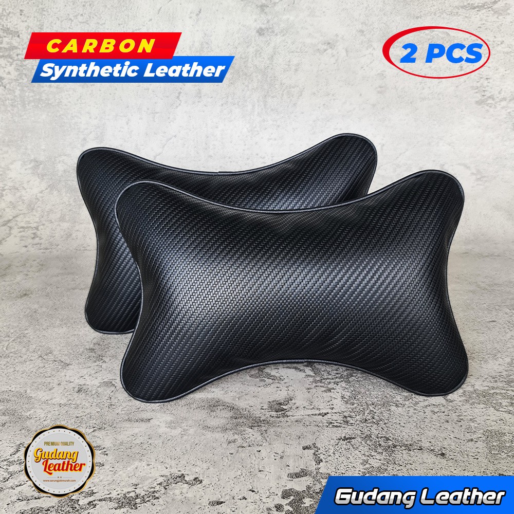 Bantal Mobil Kulit Sintetis - Carbon Series