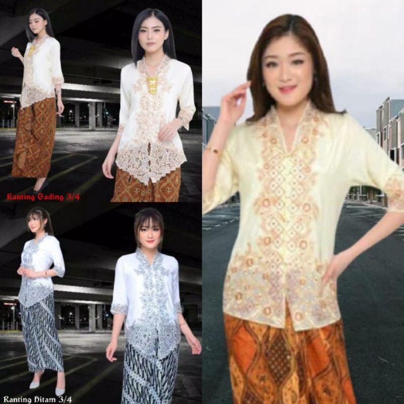 Atasan kebaya silky Korea import kombinasi brukat