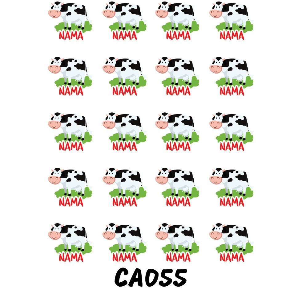 

Sticker Nama Cutting Label Waterproof Tahan Air Cow C (CA055)