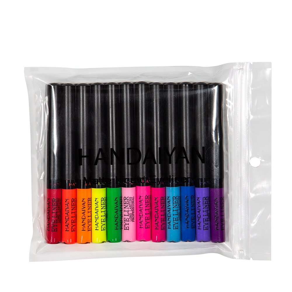 【Baru】HANDAIYAN 12Colors UV Neon Eyeliner Long Lasting Waterproof Liquid Eyeliner Eyeliner Pen