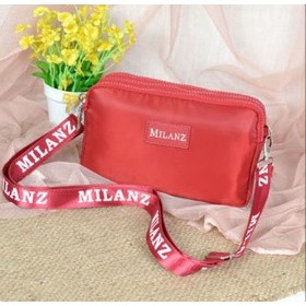 Dompet / pouch wanita tali panjang milanz 3ruang import 1373