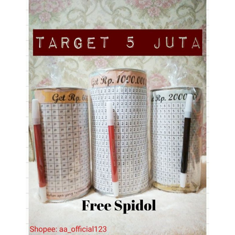 Celengan target 5 juta free spidol