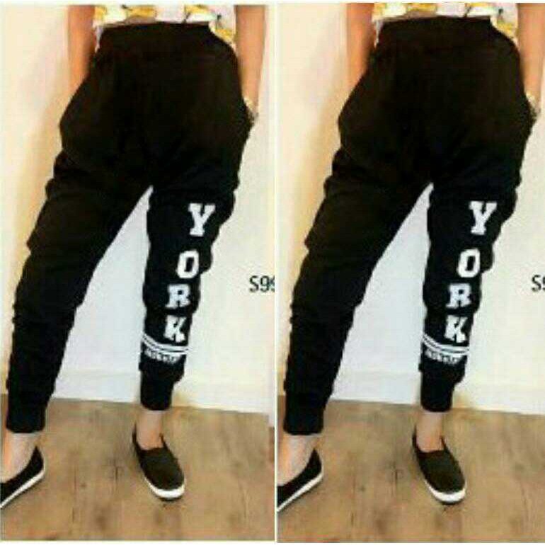 [Joger York Hitam RO] Celana Wanita Babyterry Hitam