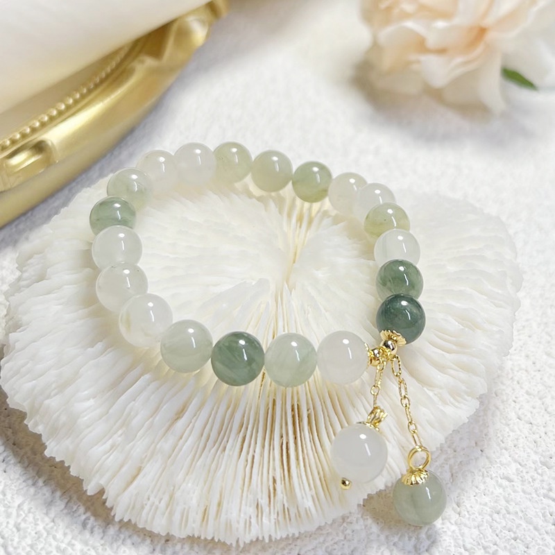 Gelang Tangan Manik-Manik Batu Jade Hetian Natural Untuk Wanita ACKER