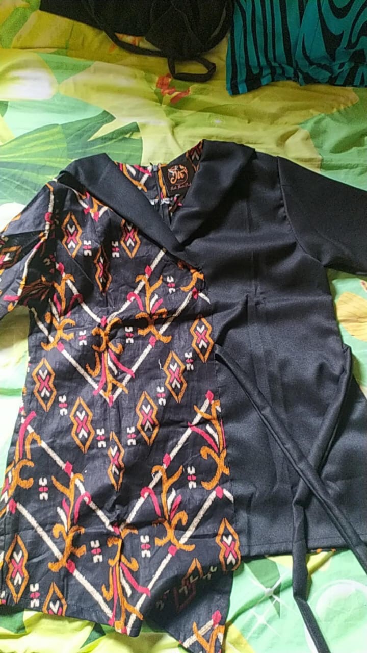 Tey-17 Batik Wanita Asj Sa Hrb026 Kenongo Kemeja Tosca Pendek