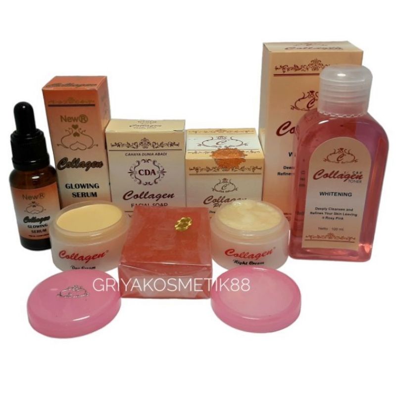 PAKET COLLAGEN ORIGINAL 5in1 [Cream,sabun,serum & toner]-5in1 (serum glowing)