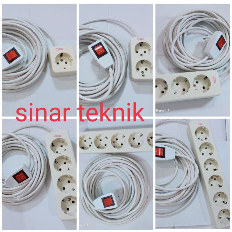 Stopkontak uticon 1, 2, 3, 4, 5, 6 Lubang/Steker lampu on off /kabel 1,2,3,4,5,7,8,10 Meter