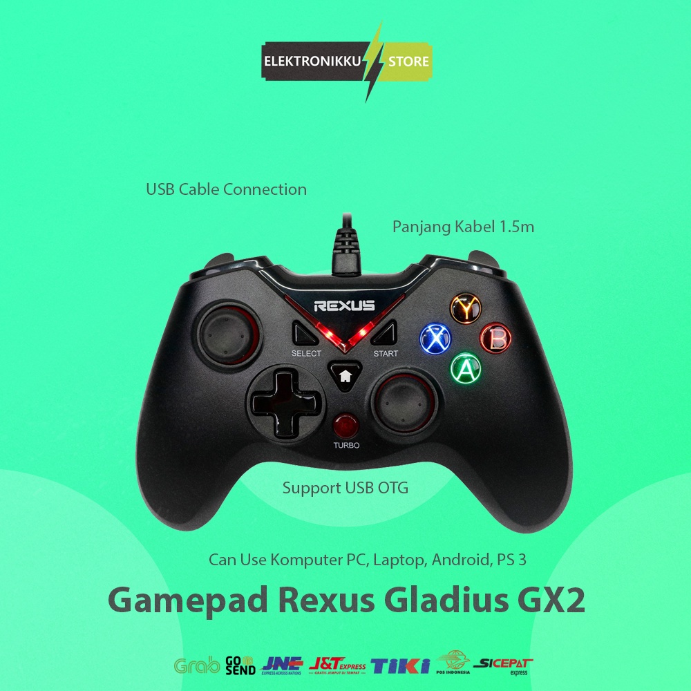 Gamepad USB Cable Rexus Gladius GX2 Stick Gaming Android PS PC Laptop