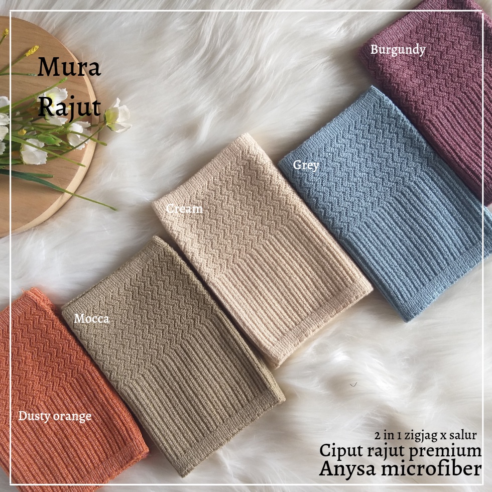 Ciput Rajut Premium Anisa microfiber Polos Motif Zigjag salur inner bandana