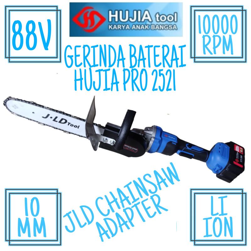 PAKET 2PCS GERINDA BATERAI HUJIA + STAND CHAINSAW ADAPTER JLD GURENDA GRINDA