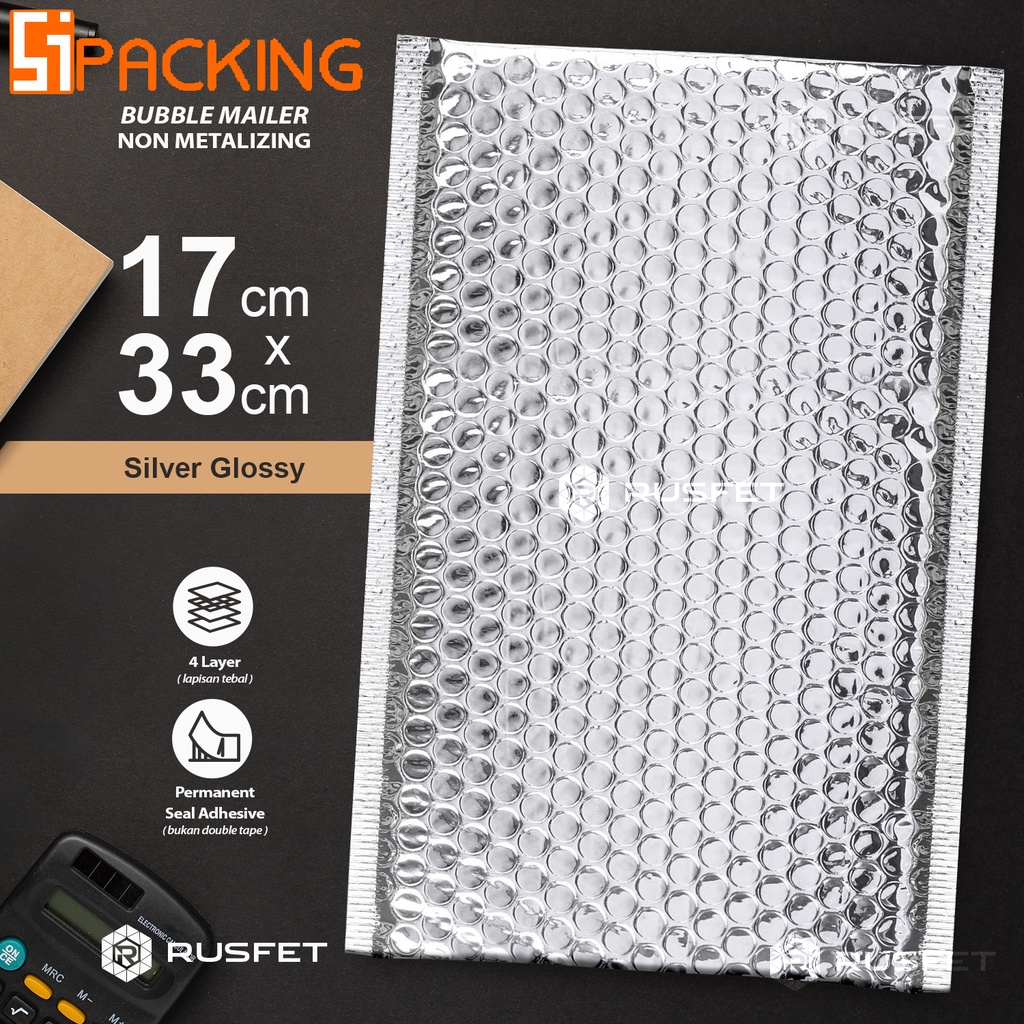 

Amplop Bubble Mailer Packing 17x33 Olshop Silver Aluminium Metalizeing