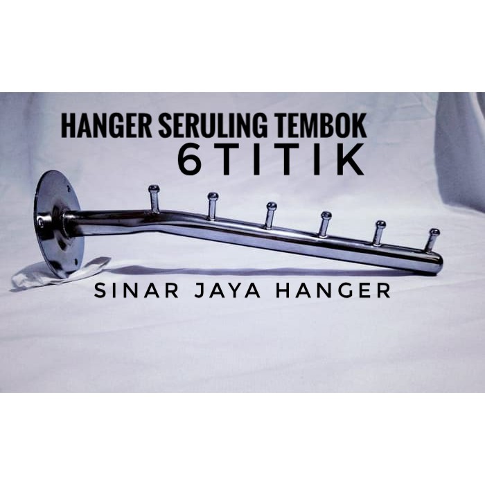 Hanger Suling Tembok 6 Titik Gantungan baju Display Toko