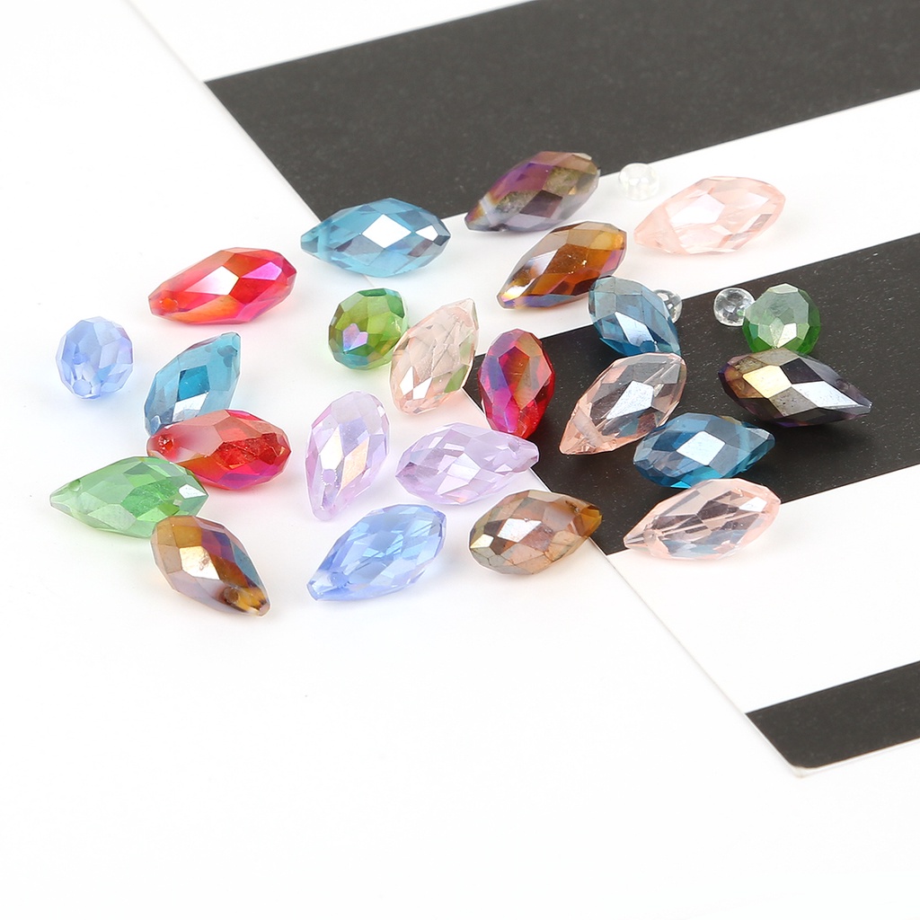 6x12mm 50 pcs/lot Eropa Pesona Manik-manik Kristal, Multi Warna Tear Drop Beads, Lintas Lubang Kristal Manik-manik Untuk Membuat Perhiasan