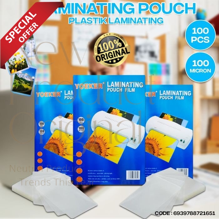 

LAMINATING POUCH 100 lbr plastik laminating peralatan kantor fot