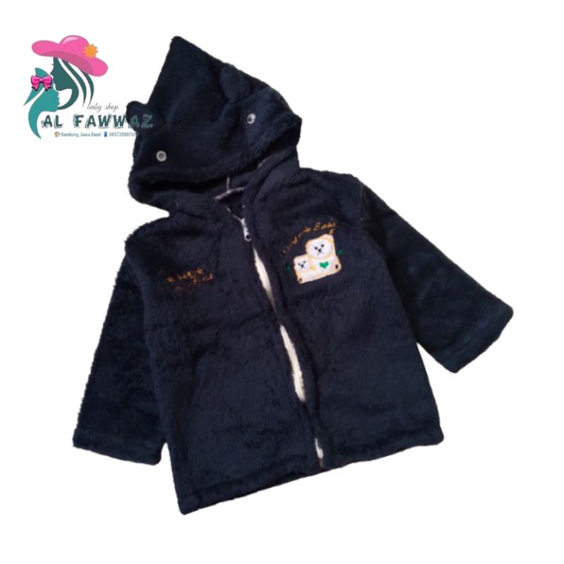 Jaket bayi/balita bulu new-Navy