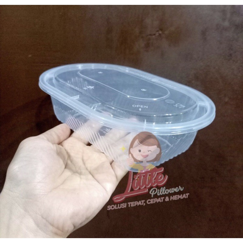 (ISI25pcs - OVAL 600ML BENING) Thinwall OVAL 600ml/ lunch box plastik/ kotak makan bento / thinwall