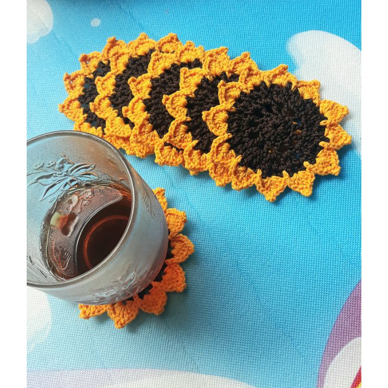 Tatakan gelas rajut/coaster/cute coaster