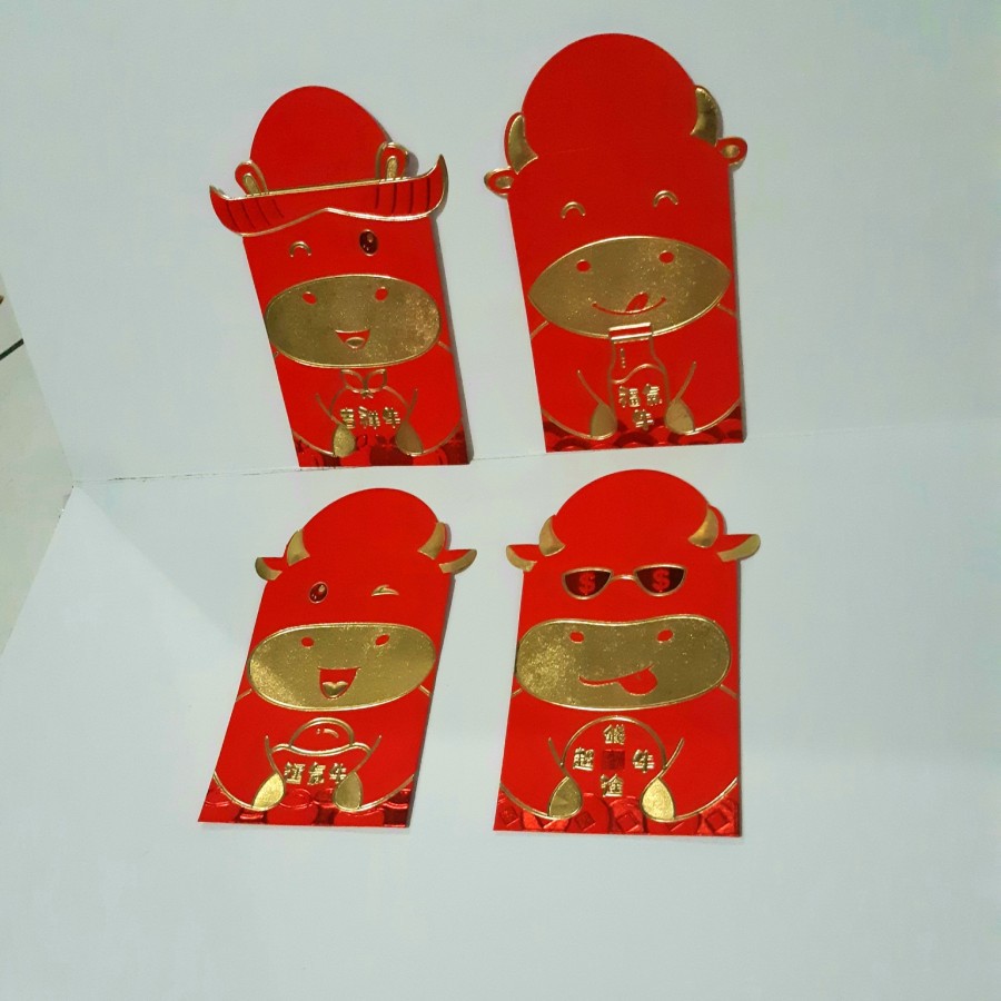 

Angpao Imlek 2021 Terbaru Shio kerbau LL0267 Termurah LIMITED EDITION Kertas Dove Emboss Emas Isi 16