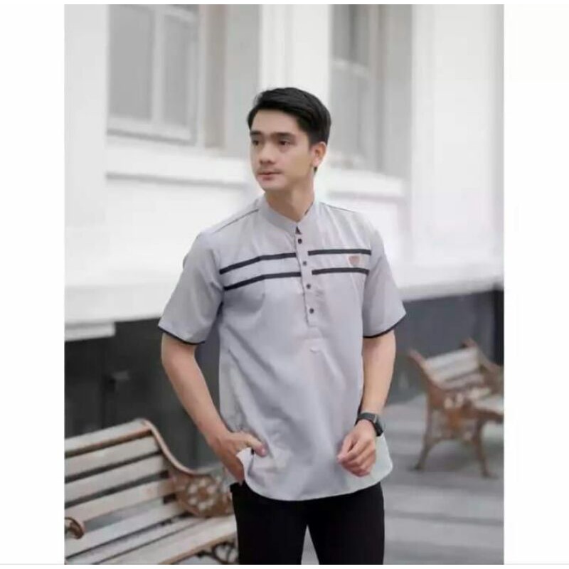 (XR) koko kurta pria dewasa bahan import(L) terbaru 2022 lengan pendek